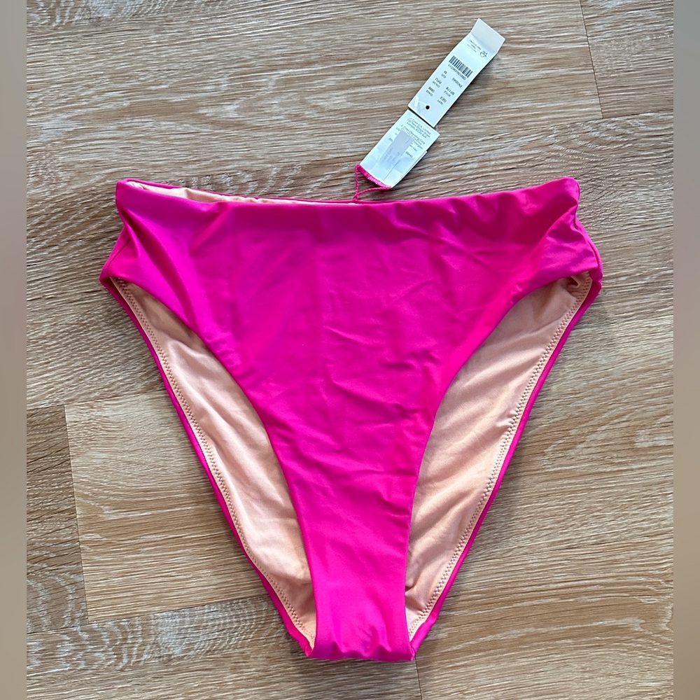 J. Crew Fuchsia/Pink High-Rise Bikini Bottom
